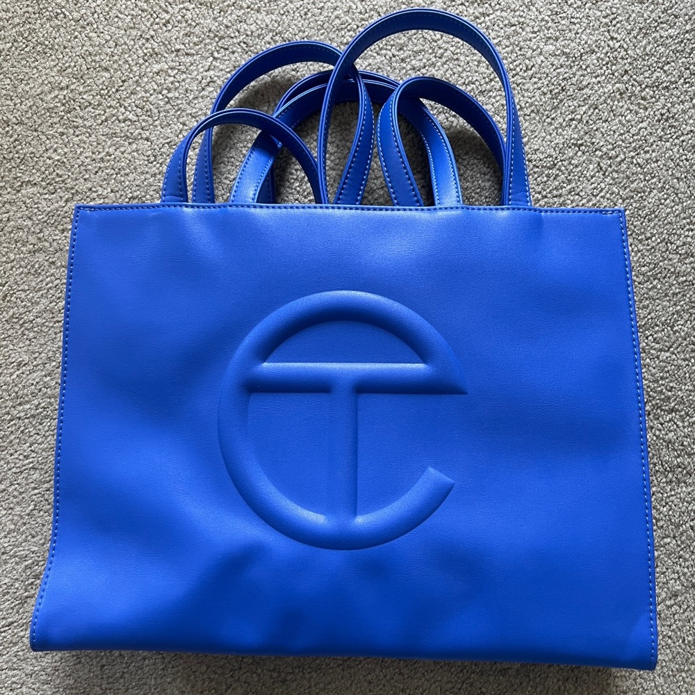 Telfar Painter’s Tape blue medium tote bag like new